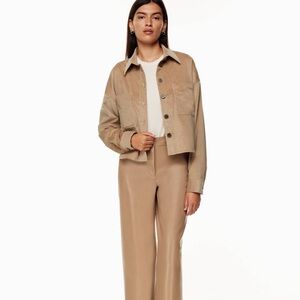 Aritzia Cropped Brown Corduroy Shirt
